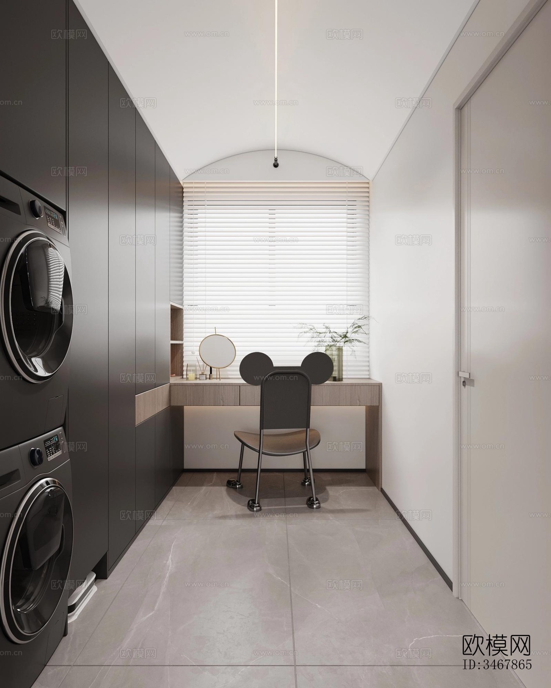 现代大平层效果图下载（渲染图3）