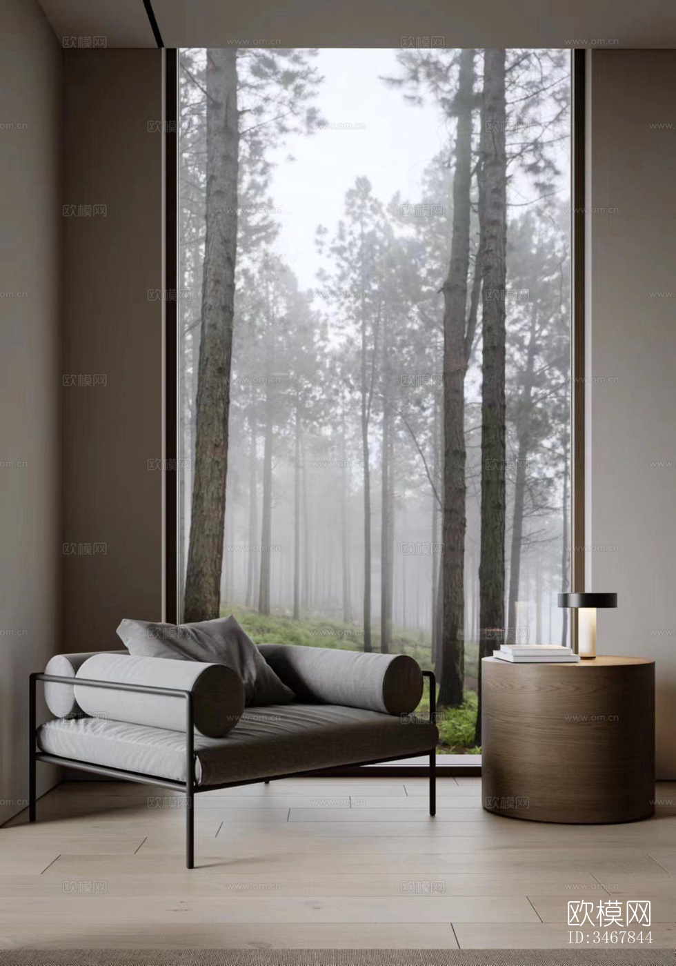 现代大平层效果图下载（渲染图5）