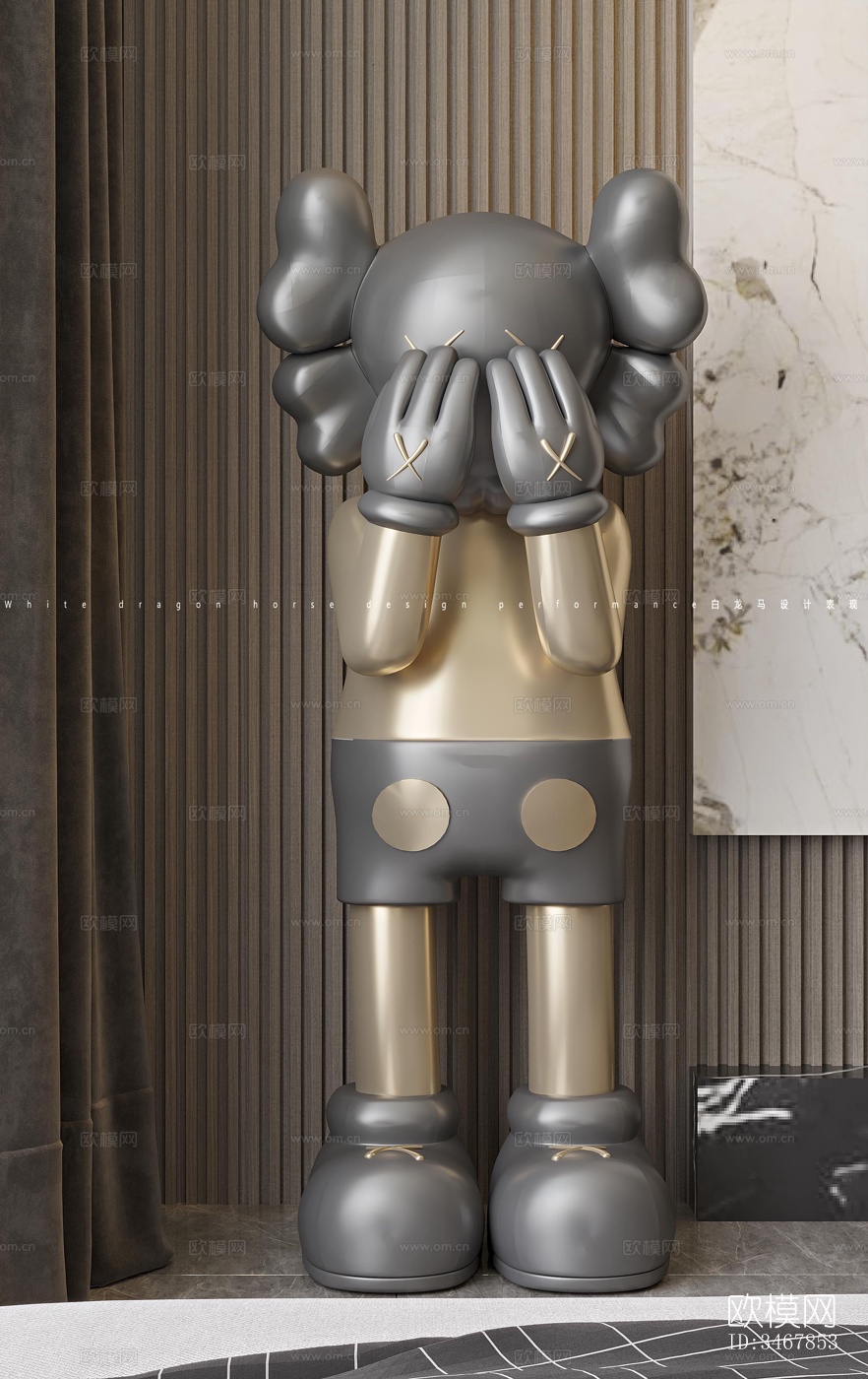 现代大平层效果图下载（渲染图2）