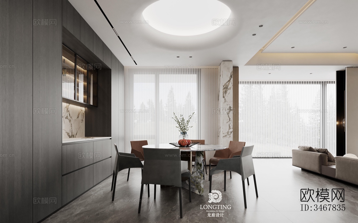 现代大平层效果图下载（渲染图13）