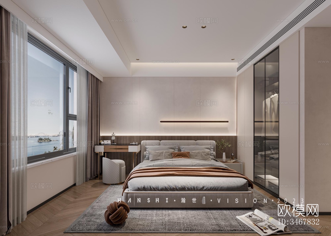 现代大平层效果图下载（渲染图8）