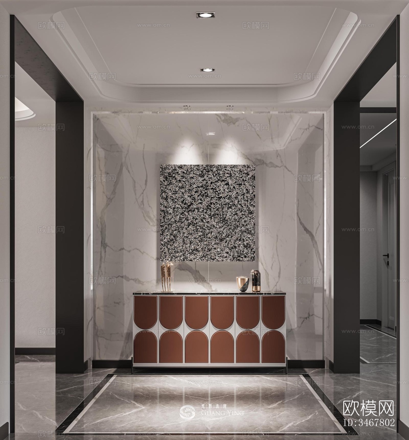 现代大平层效果图下载（渲染图2）