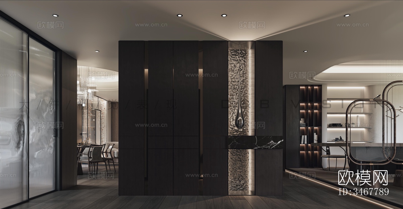 现代大平层效果图下载（渲染图12）