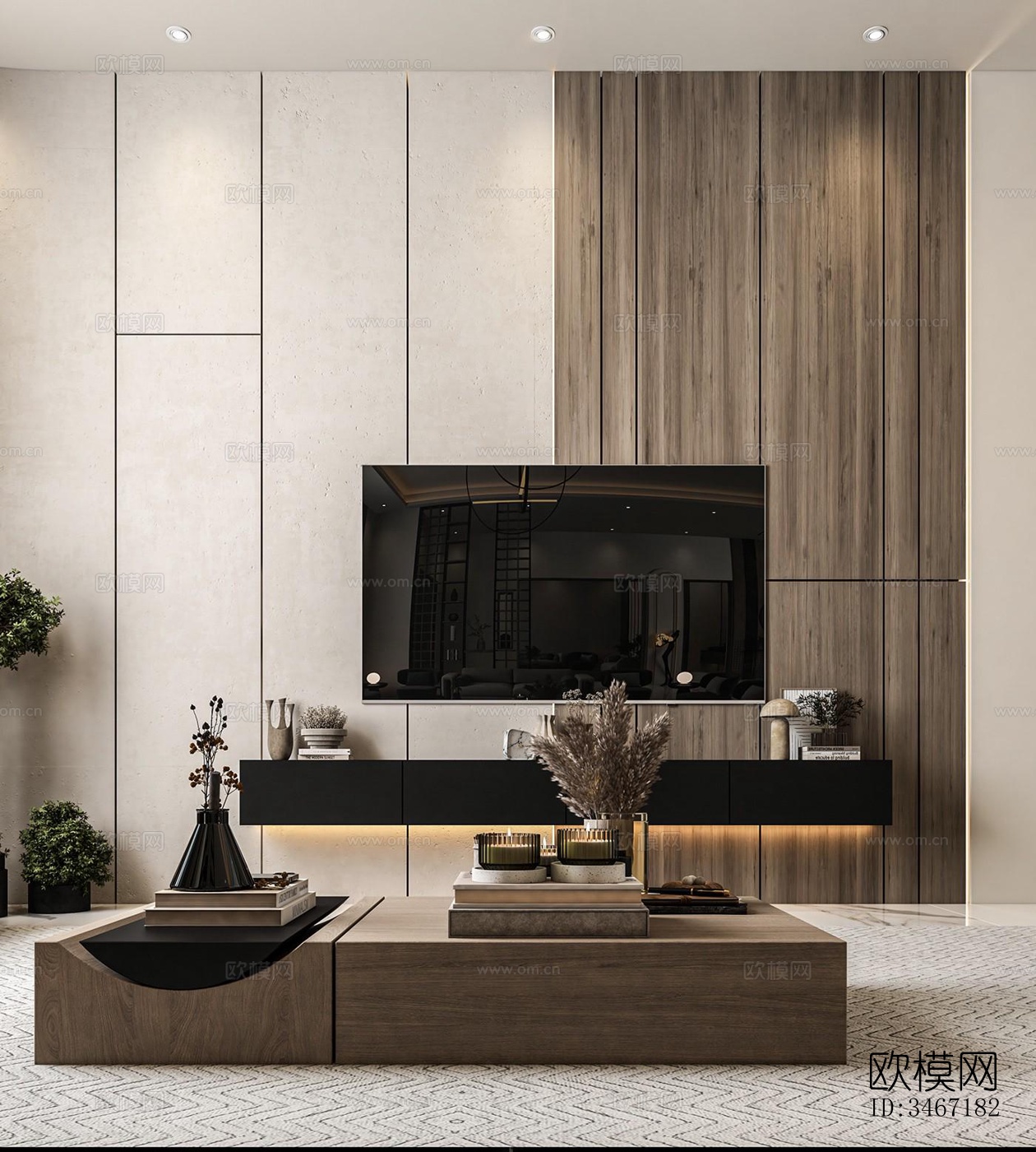 现代大平层效果图下载（渲染图2）