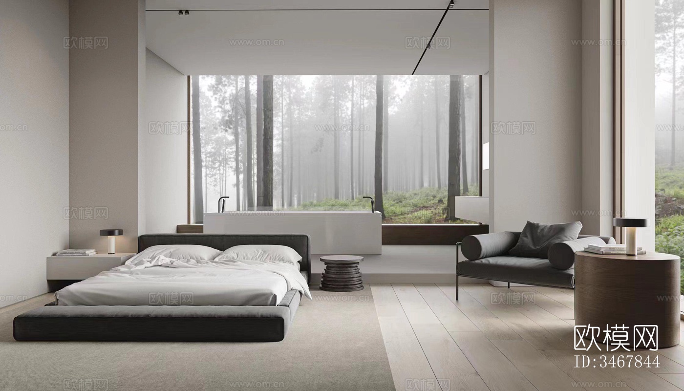 现代大平层效果图下载（渲染图4）