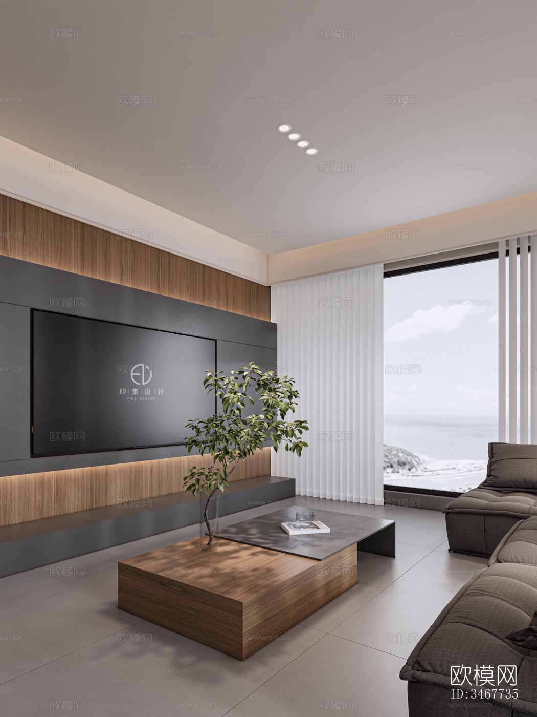 现代大平层效果图下载（渲染图20）