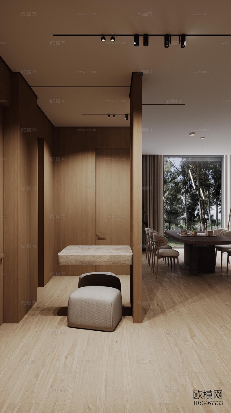 现代大平层效果图下载（渲染图2）