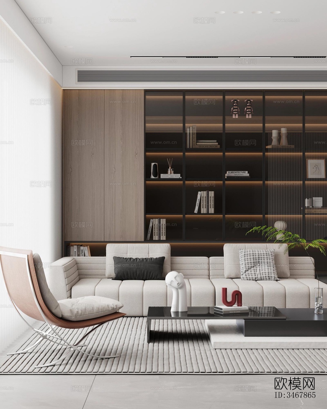 现代大平层效果图下载（渲染图17）