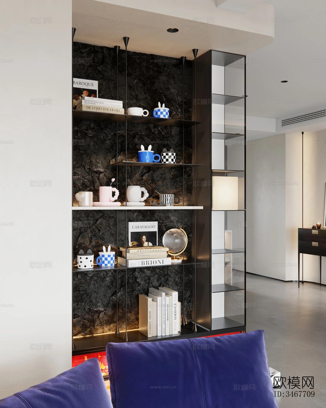 现代大平层效果图下载（渲染图13）