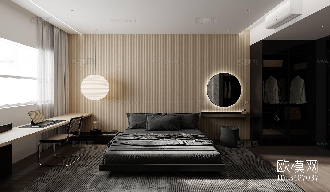 现代卧室效果图下载（渲染图7）