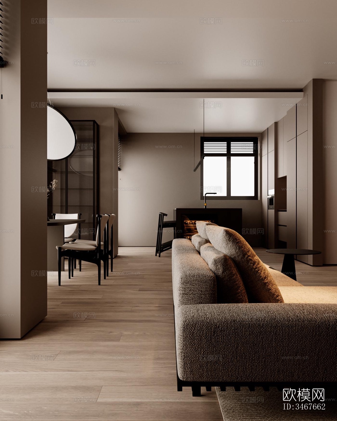 现代大平层效果图下载（渲染图17）