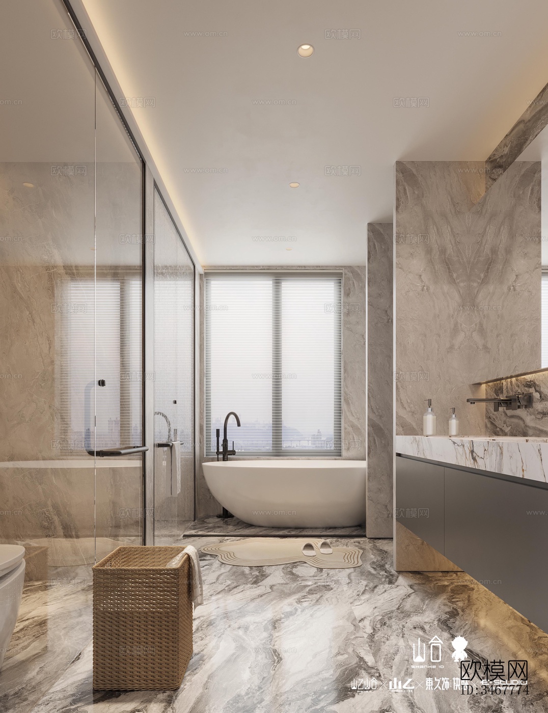 现代大平层效果图下载（渲染图7）