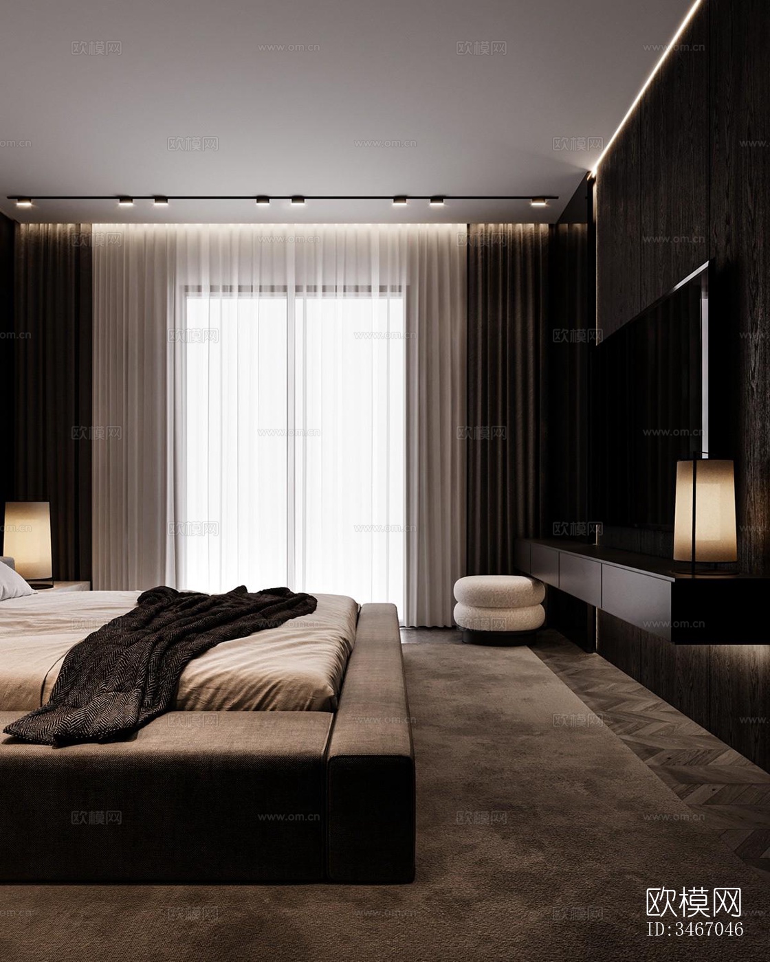 现代卧室效果图下载（渲染图5）