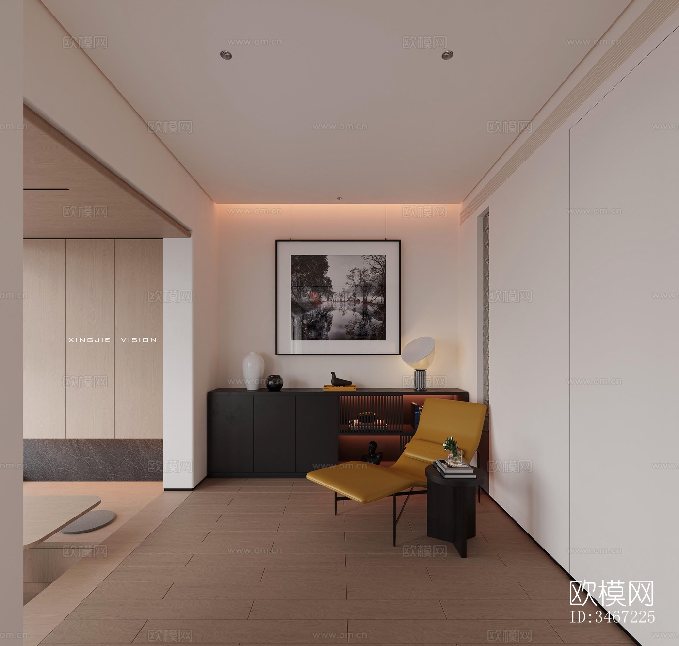 现代大平层效果图下载（渲染图10）