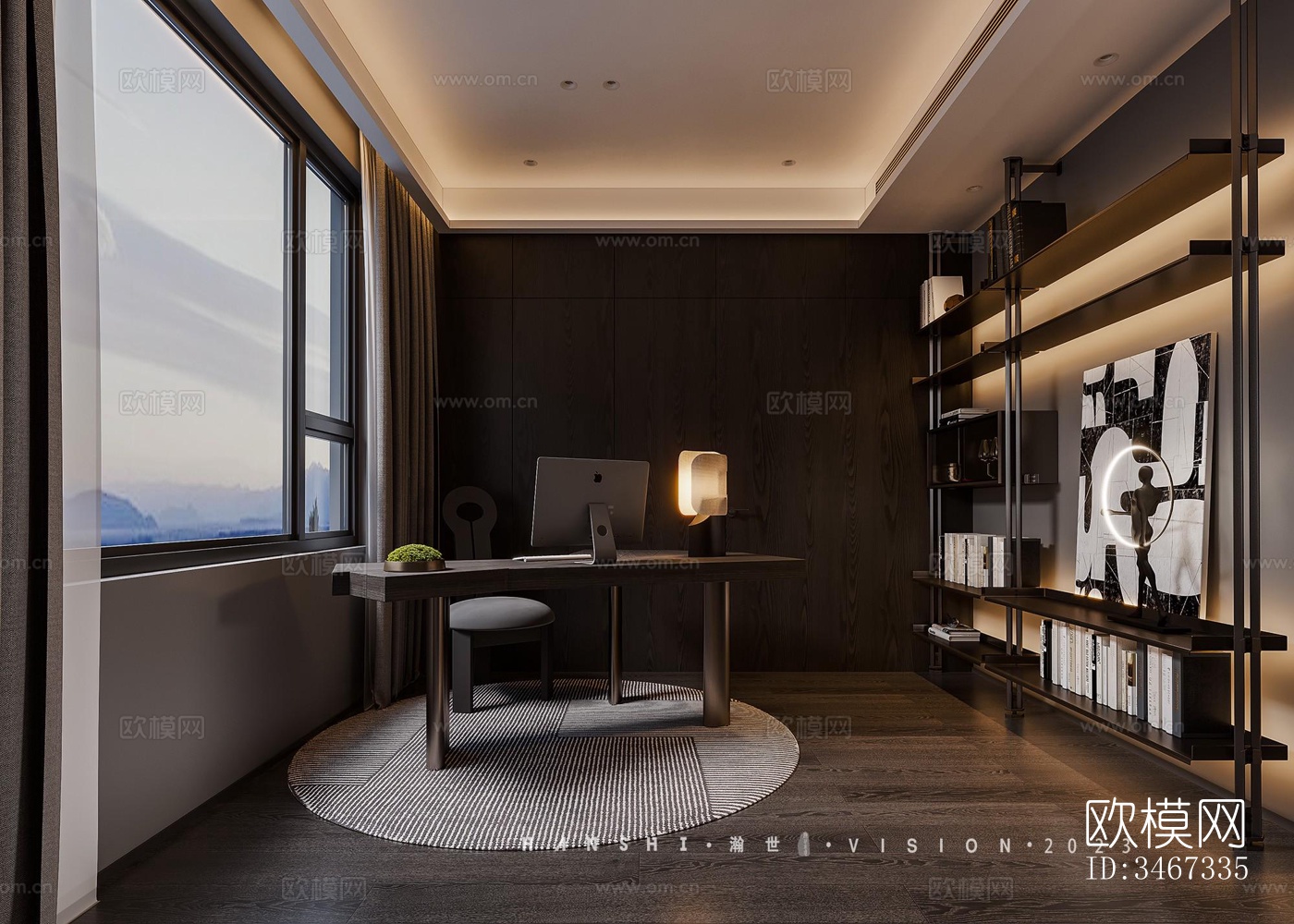 现代大平层效果图下载（渲染图5）