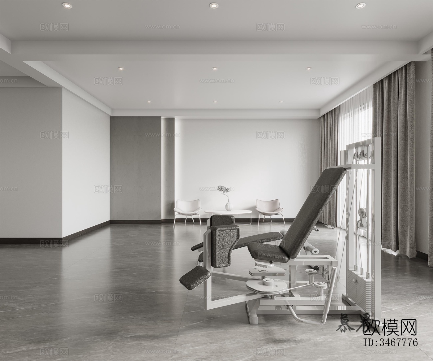 现代大平层效果图下载（渲染图8）