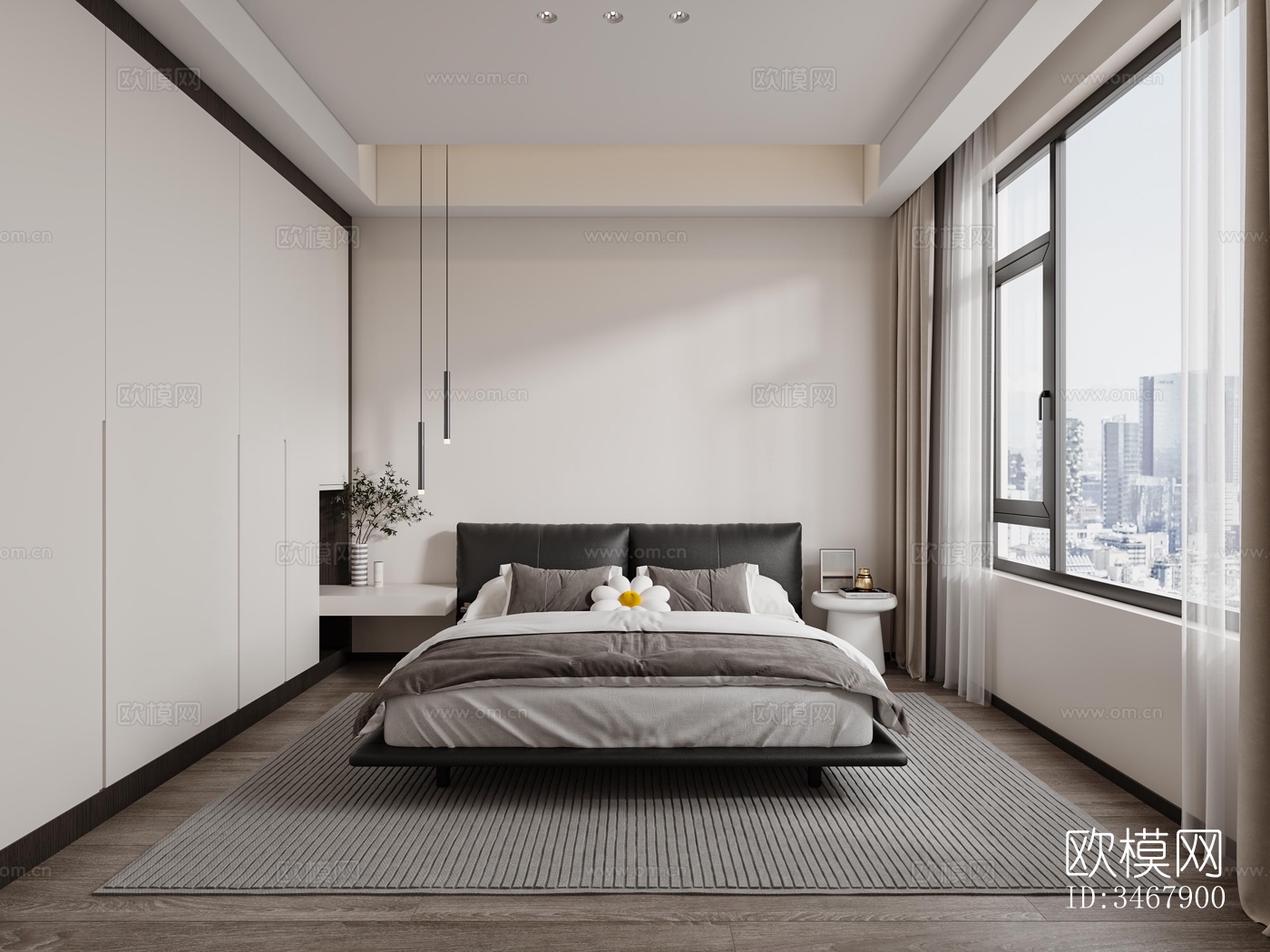 现代大平层效果图下载（渲染图10）