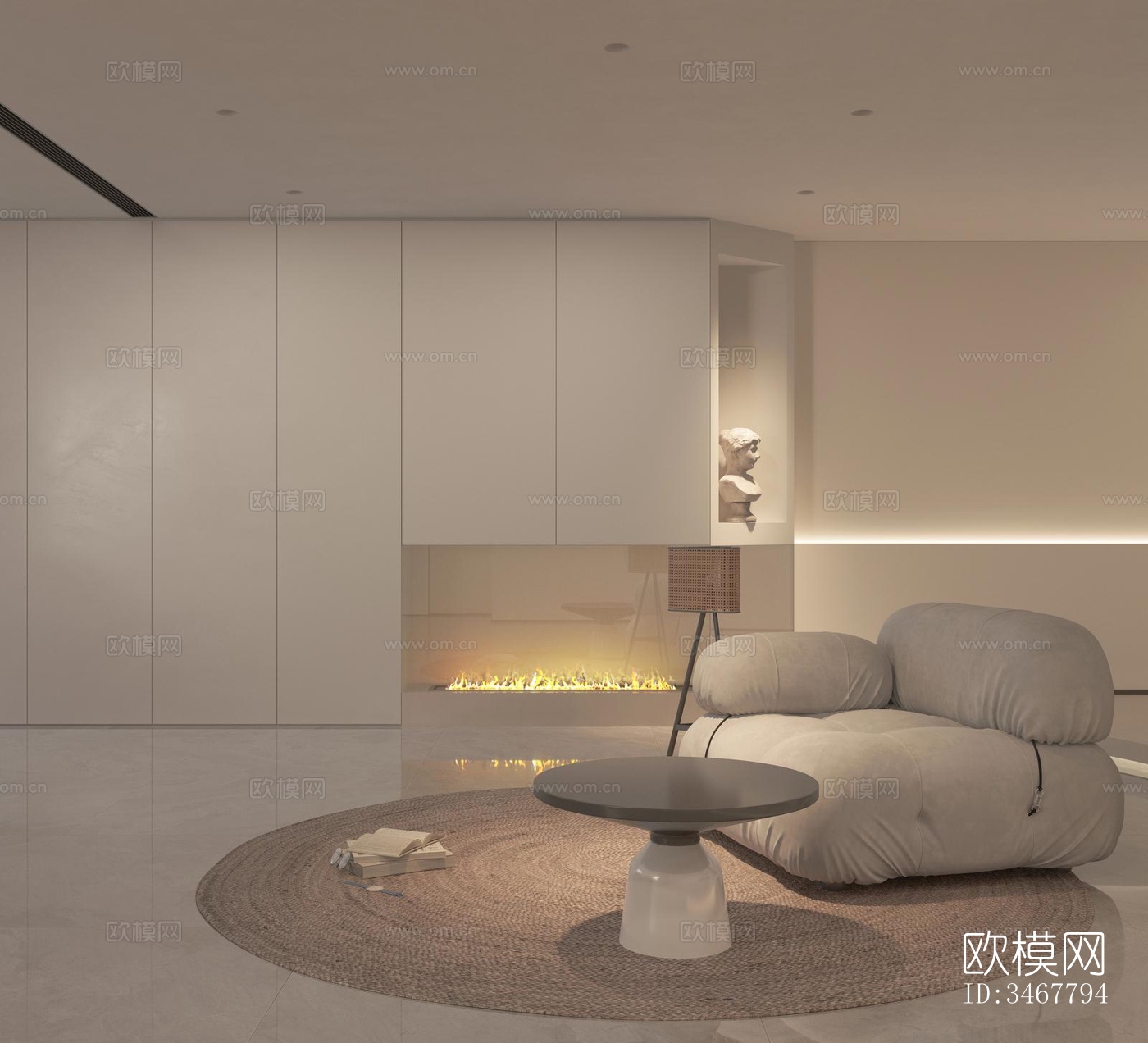 现代大平层效果图下载（渲染图20）