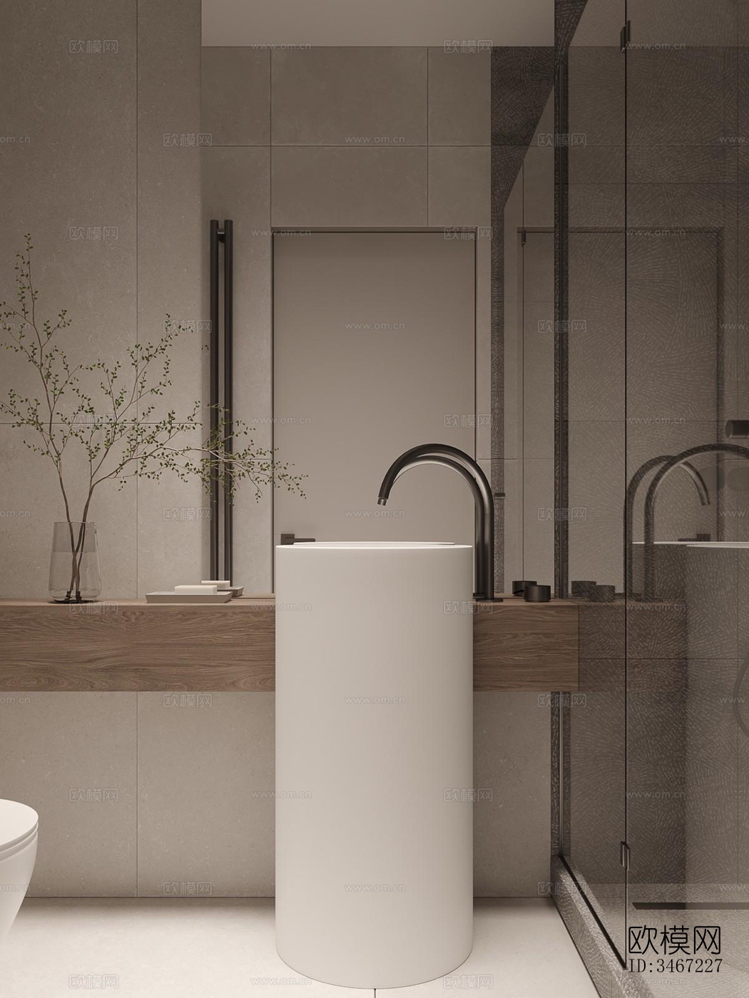 现代大平层效果图下载（渲染图10）