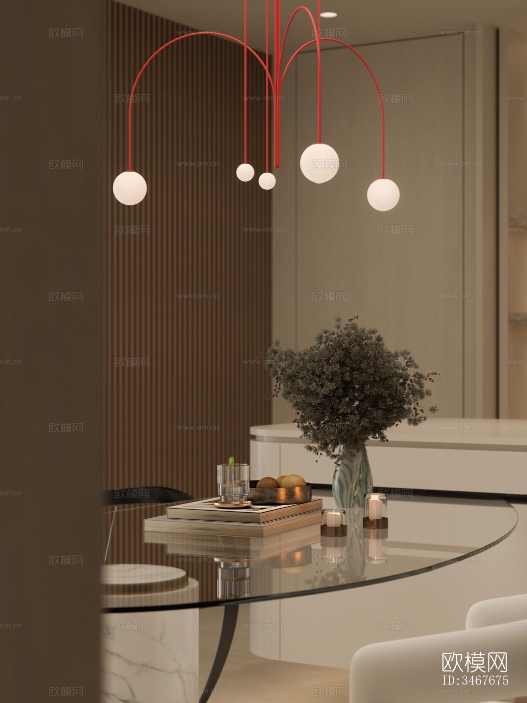 现代大平层效果图下载（渲染图6）