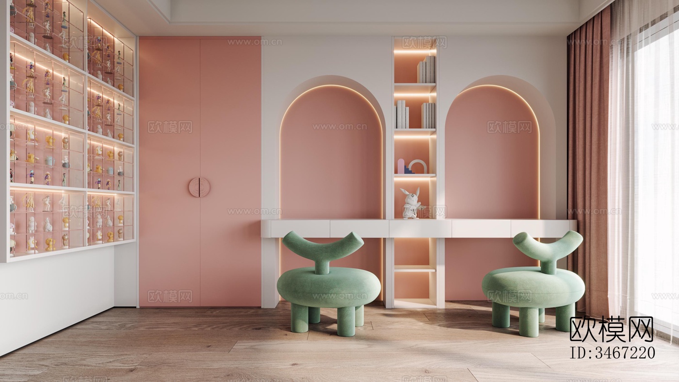 现代大平层效果图下载（渲染图18）