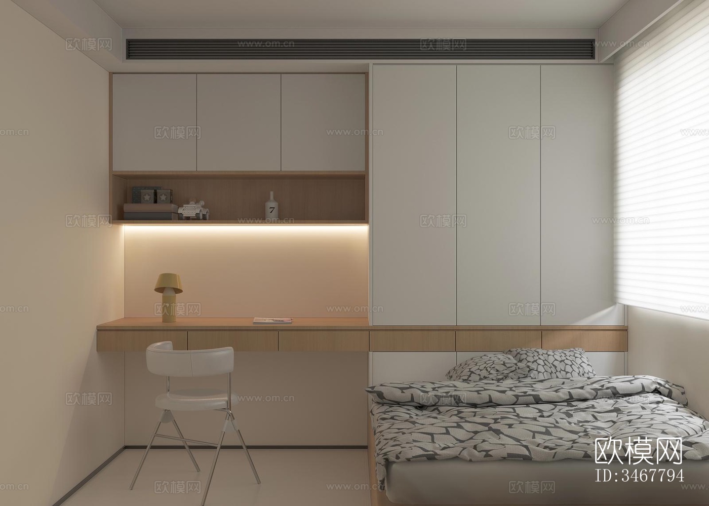 现代大平层效果图下载（渲染图3）