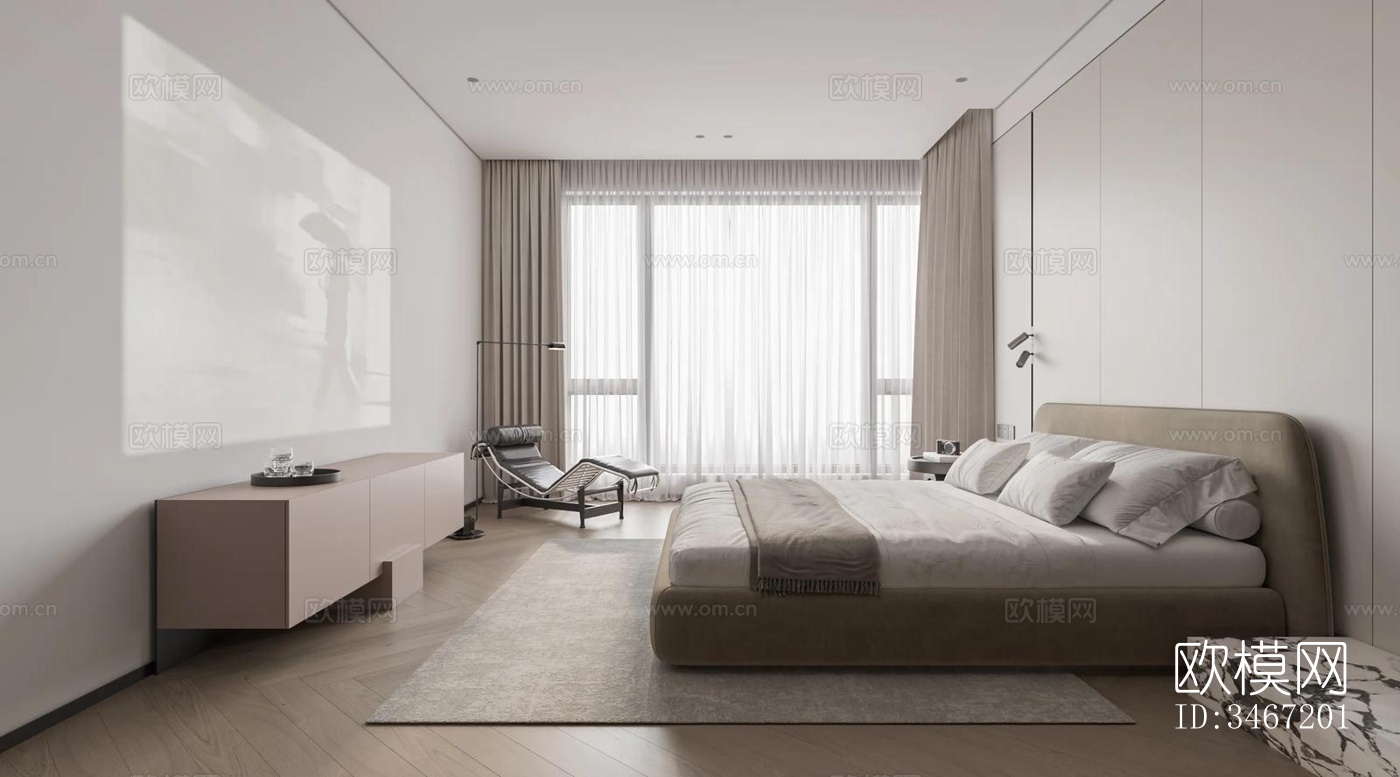 现代大平层效果图下载（渲染图8）