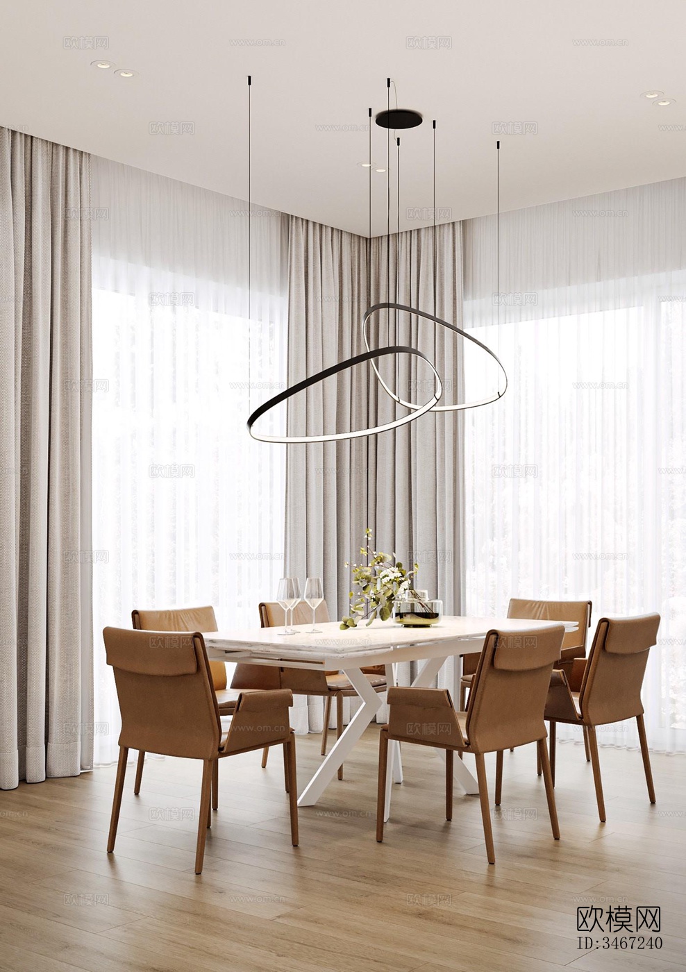 现代大平层效果图下载（渲染图11）