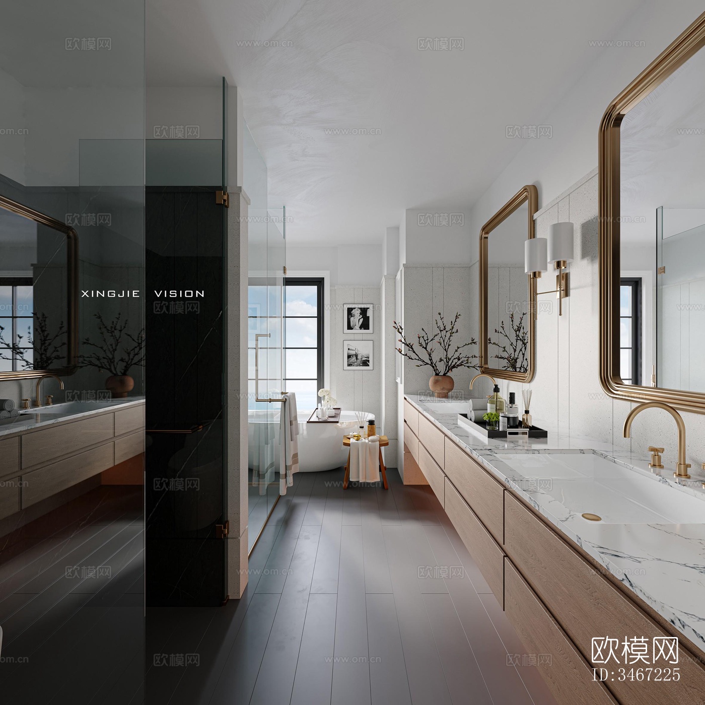 现代大平层效果图下载（渲染图12）