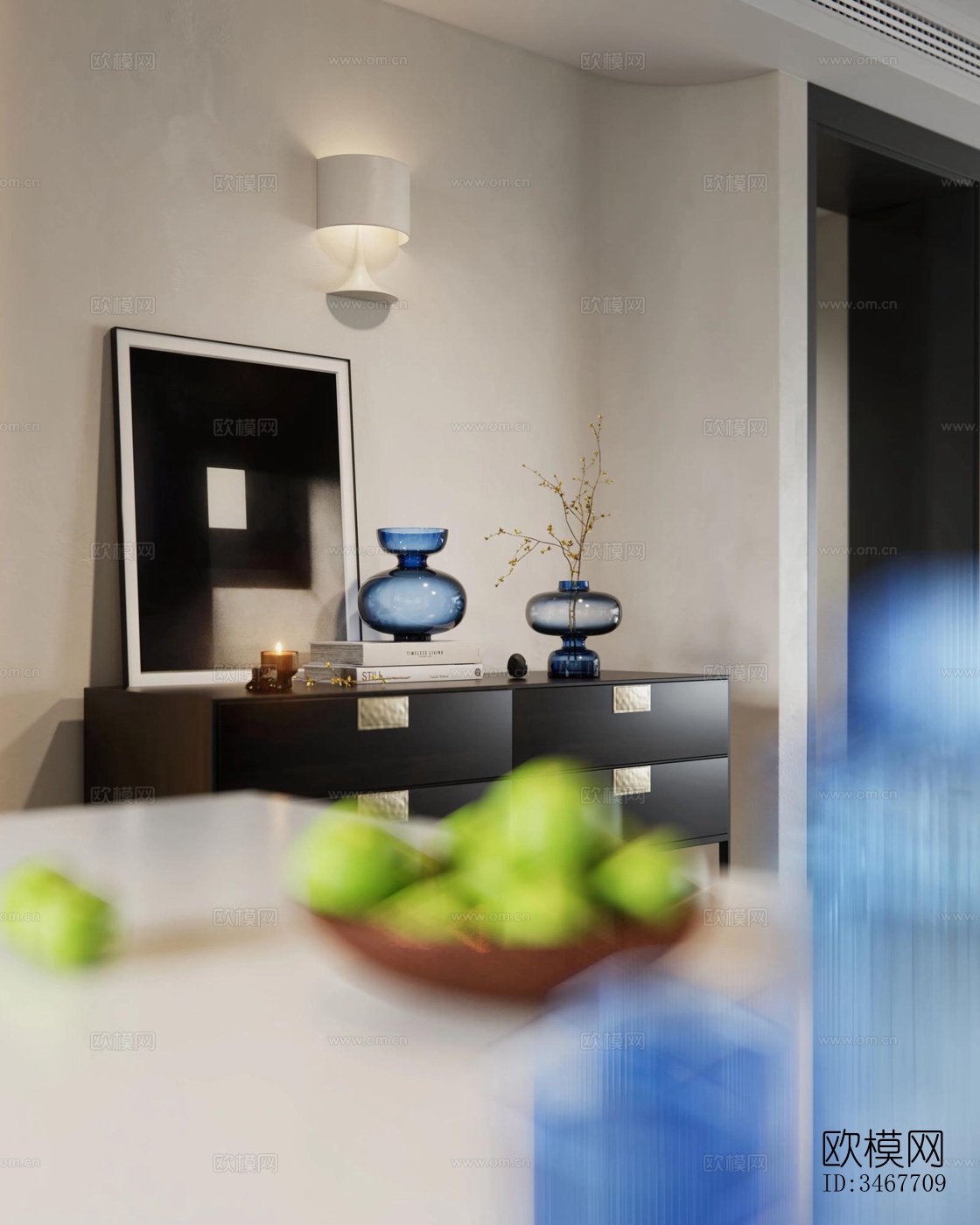 现代大平层效果图下载（渲染图8）