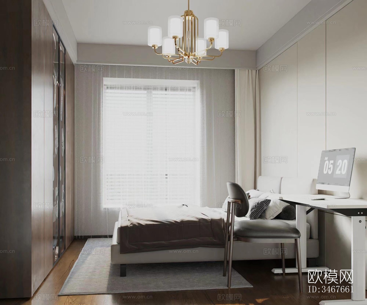 现代大平层效果图下载（渲染图7）