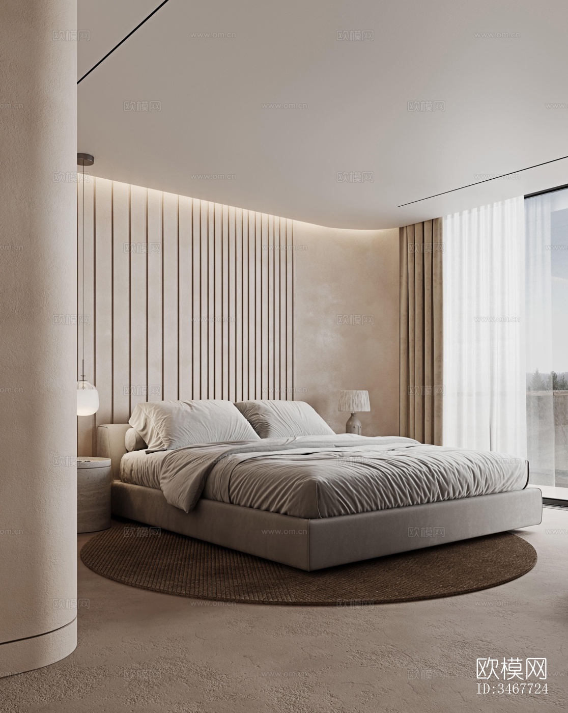 现代大平层效果图下载（渲染图13）