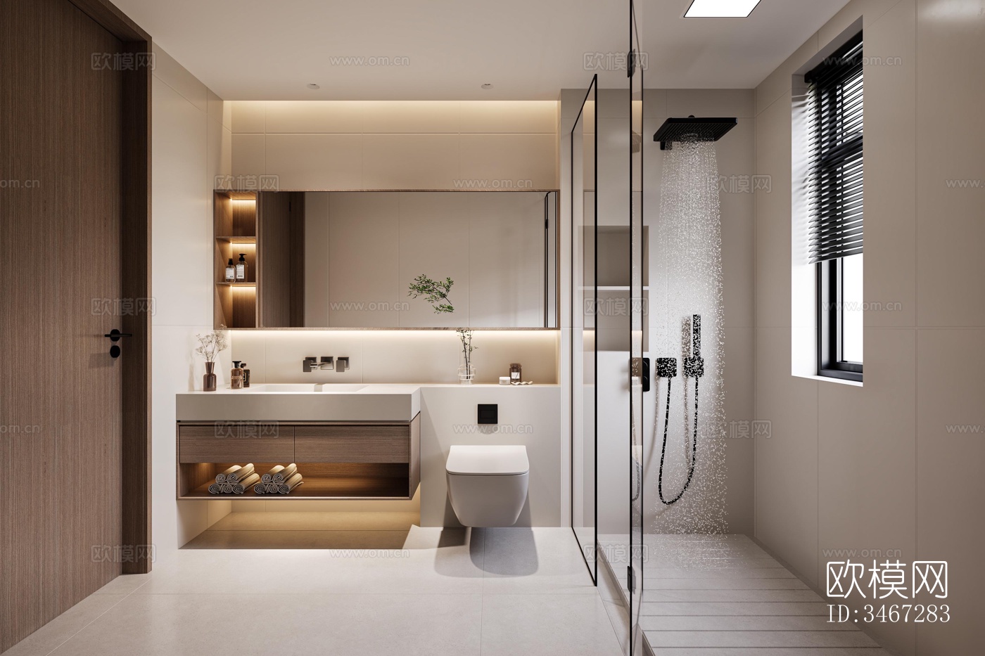 现代大平层效果图下载（渲染图2）