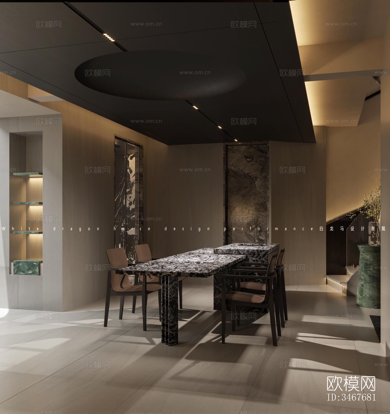 现代大平层效果图下载（渲染图6）