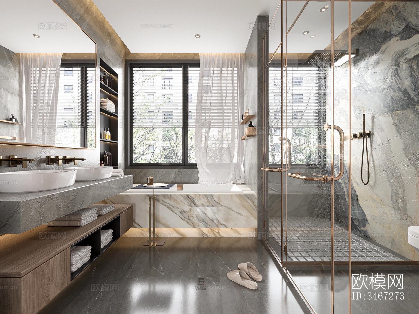 现代大平层效果图下载（渲染图5）