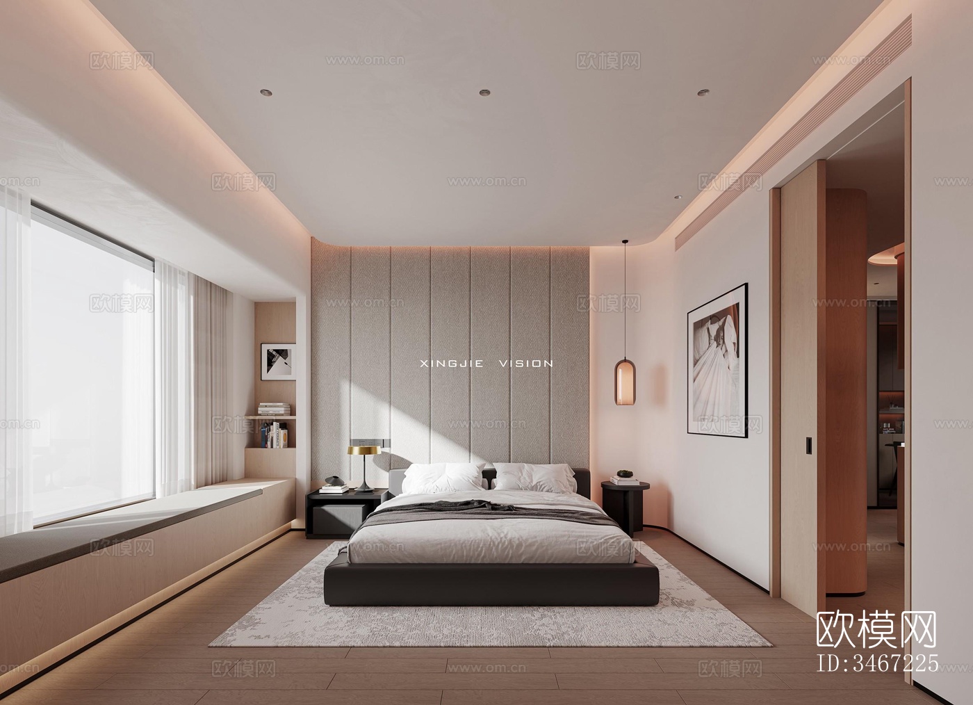 现代大平层效果图下载（渲染图14）