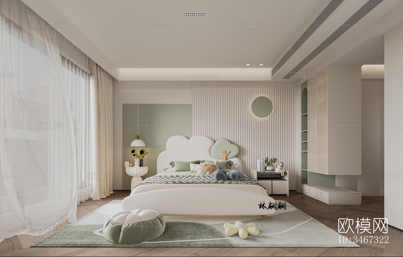 现代大平层效果图下载（渲染图4）