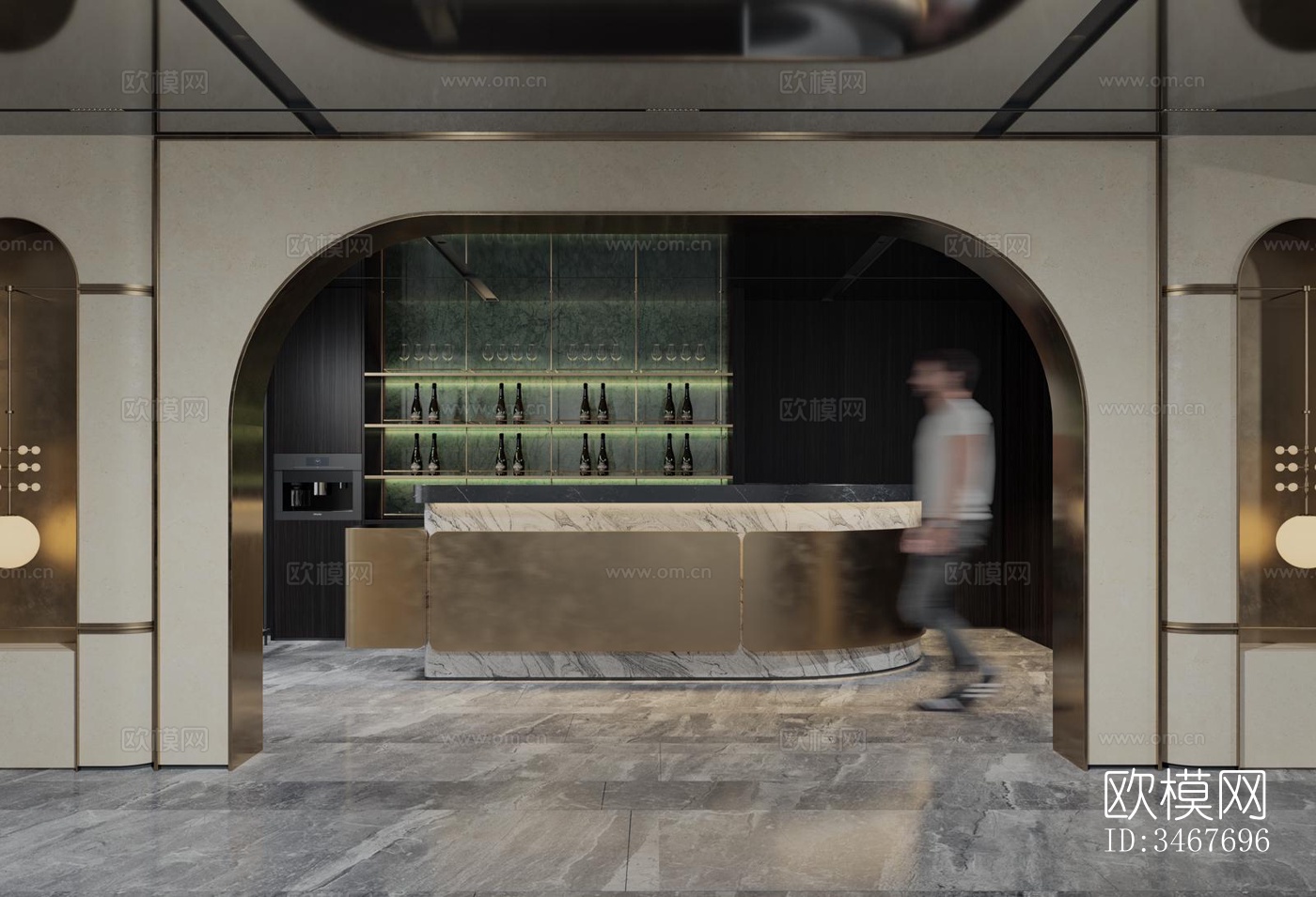 现代大平层效果图下载（渲染图2）