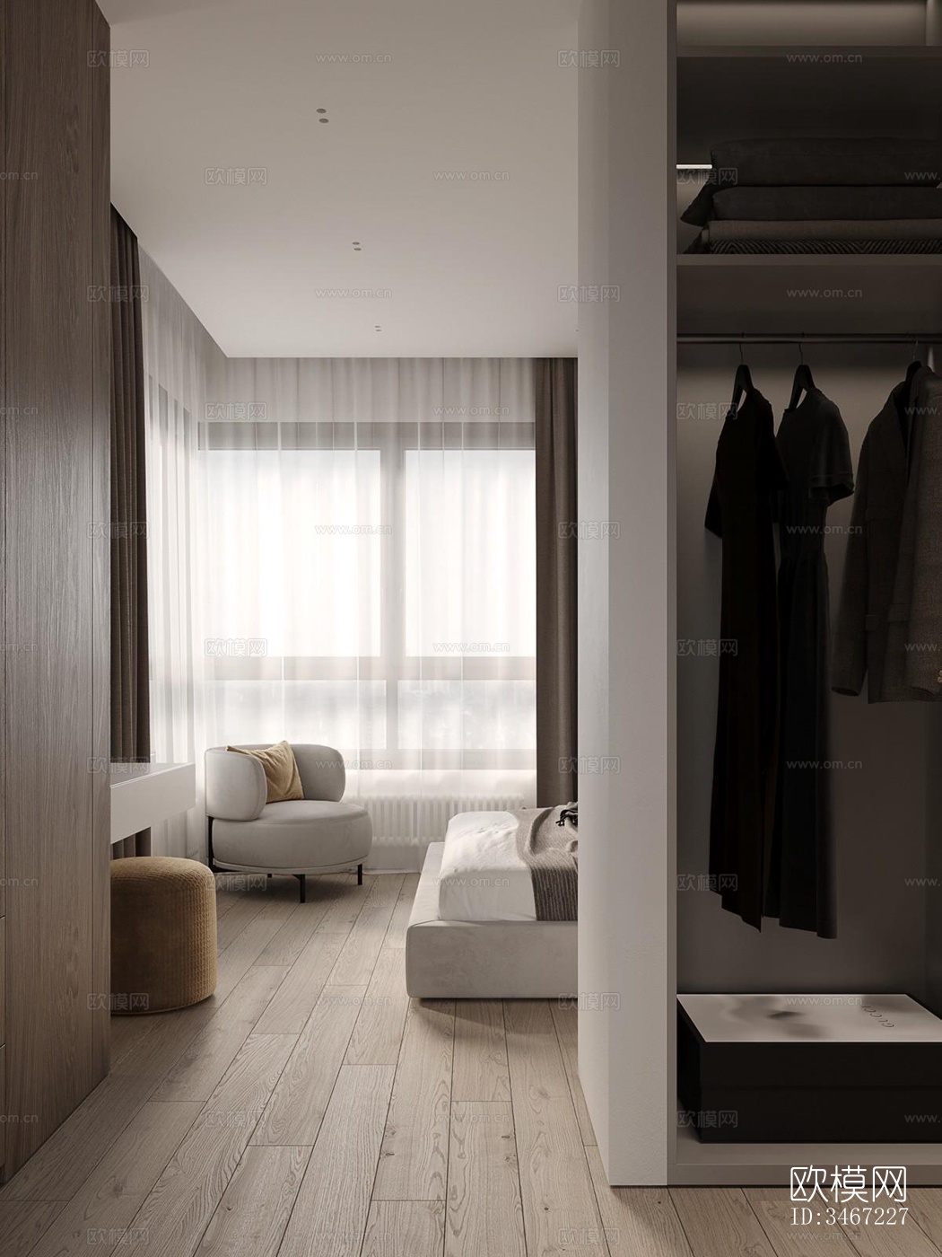 现代大平层效果图下载（渲染图4）