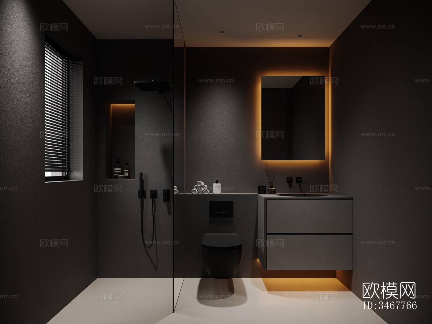 现代大平层效果图下载（渲染图6）