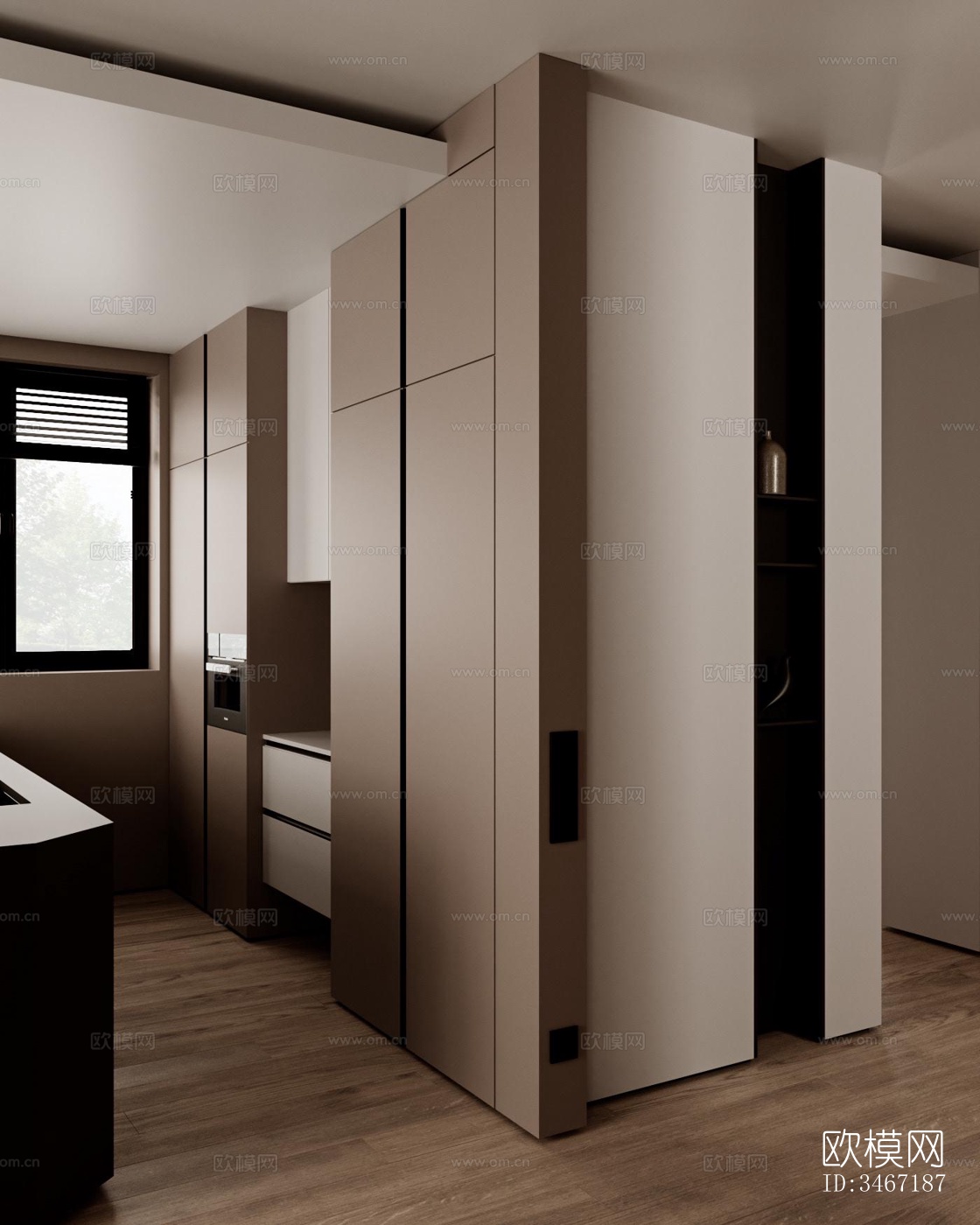 现代大平层效果图下载（渲染图19）