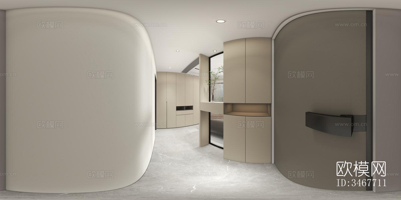 现代大平层效果图下载（渲染图2）