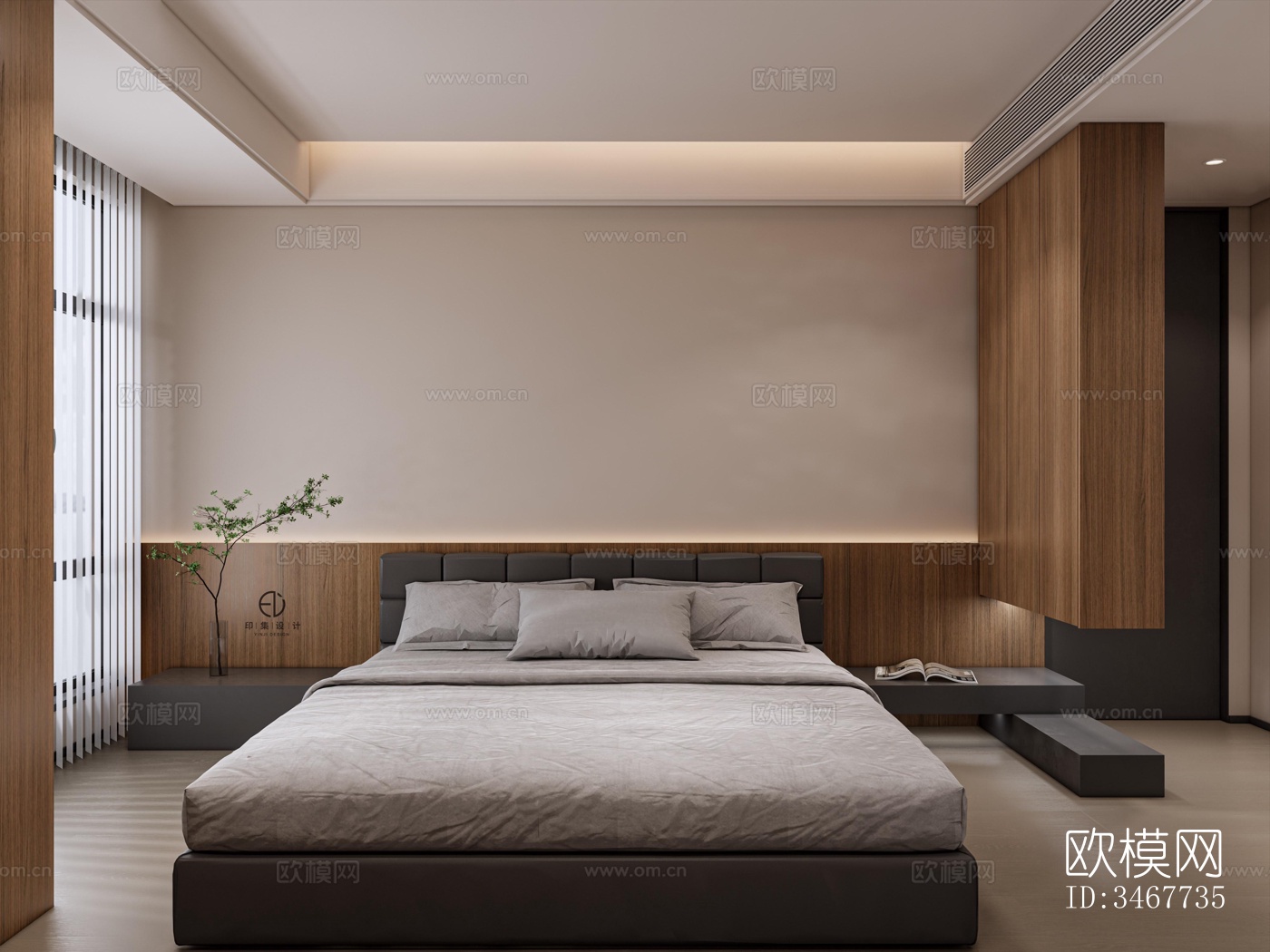 现代大平层效果图下载（渲染图9）