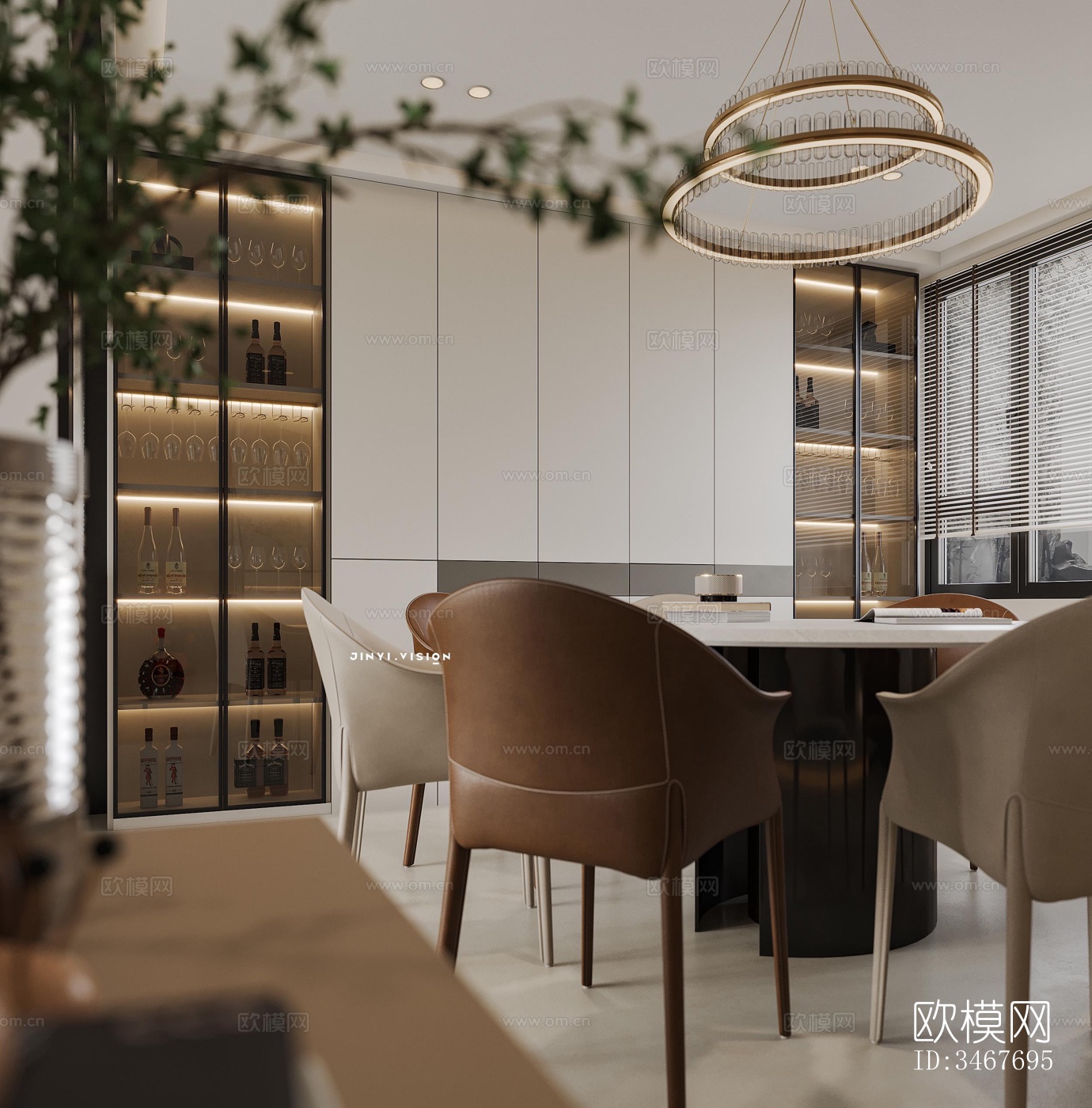 现代大平层效果图下载（渲染图5）