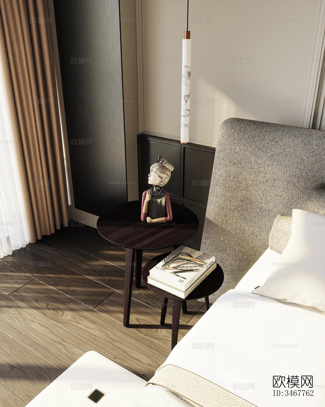 现代大平层效果图下载（渲染图17）