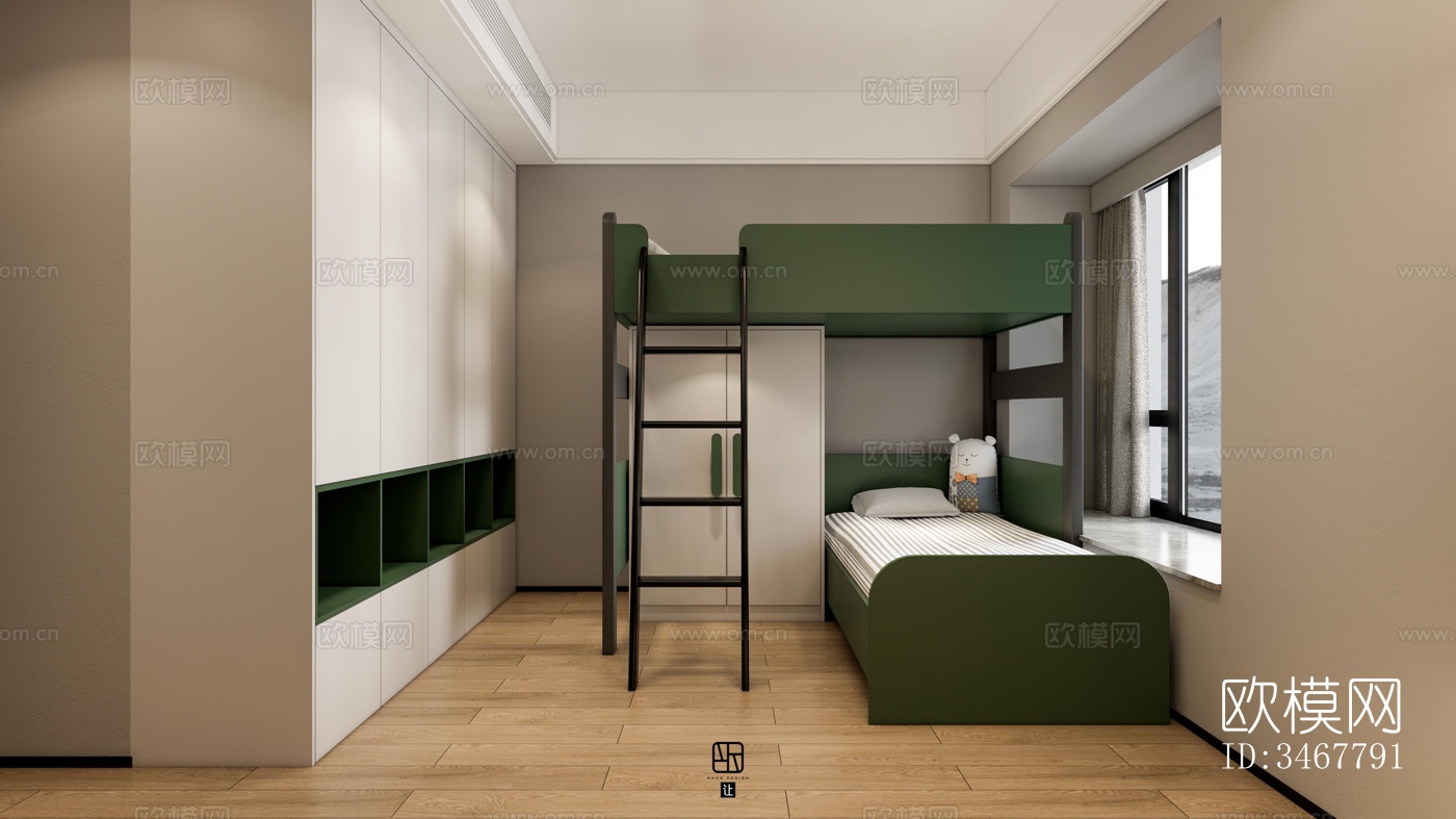 现代大平层效果图下载（渲染图7）