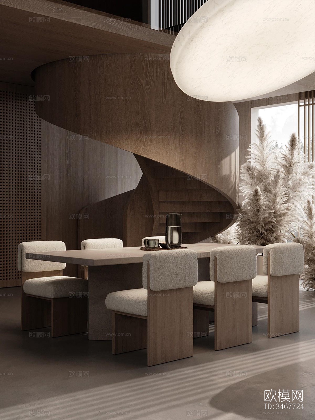 现代大平层效果图下载（渲染图12）