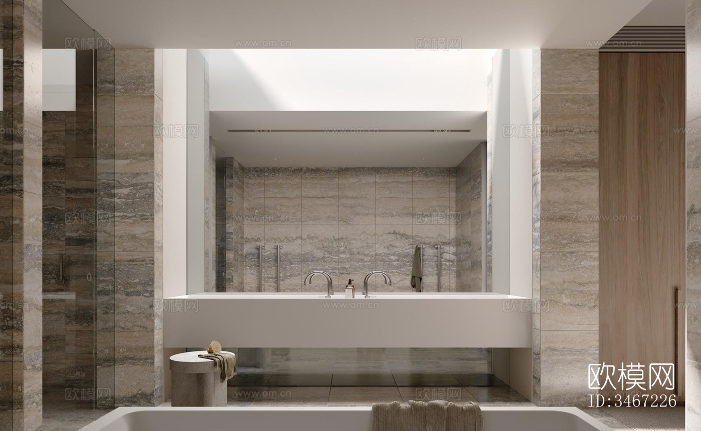 现代大平层效果图下载（渲染图9）