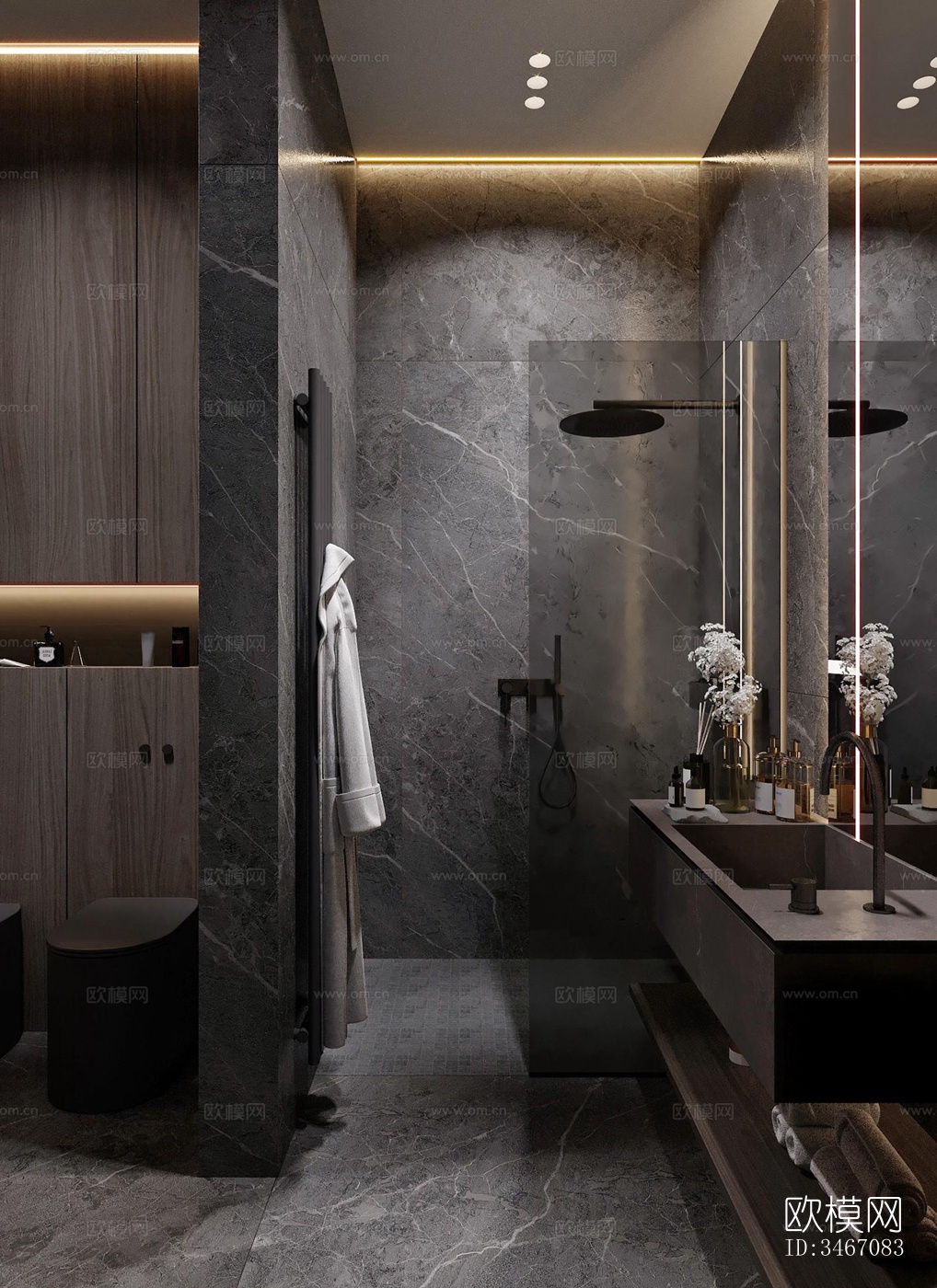 现代卫生间效果图下载（渲染图2）