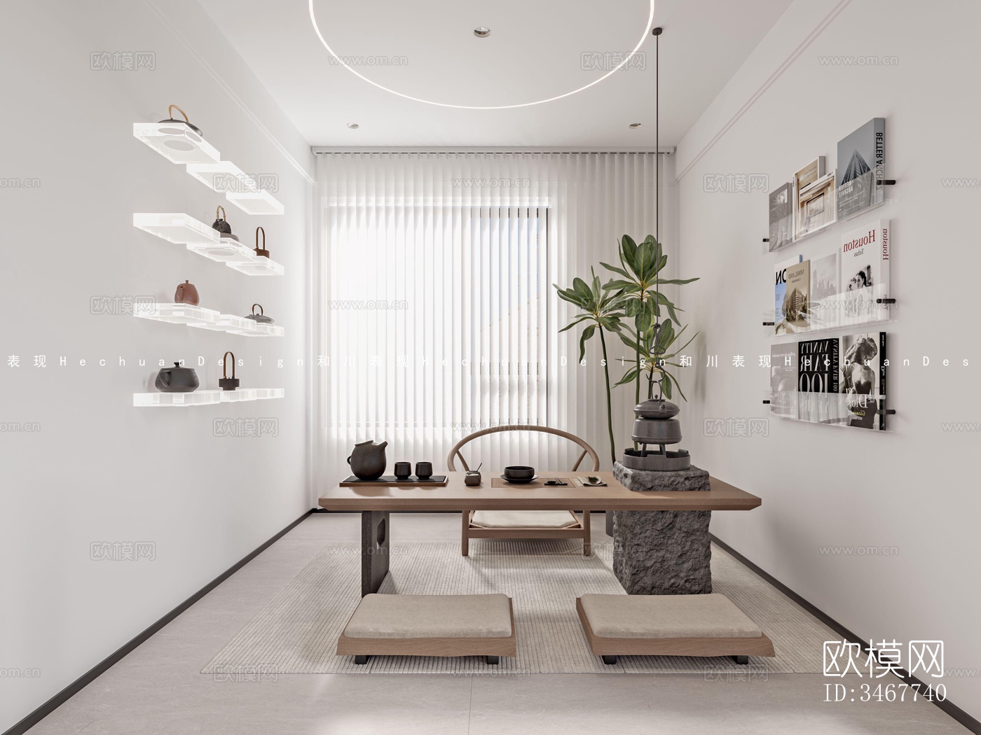 现代大平层效果图下载（渲染图5）